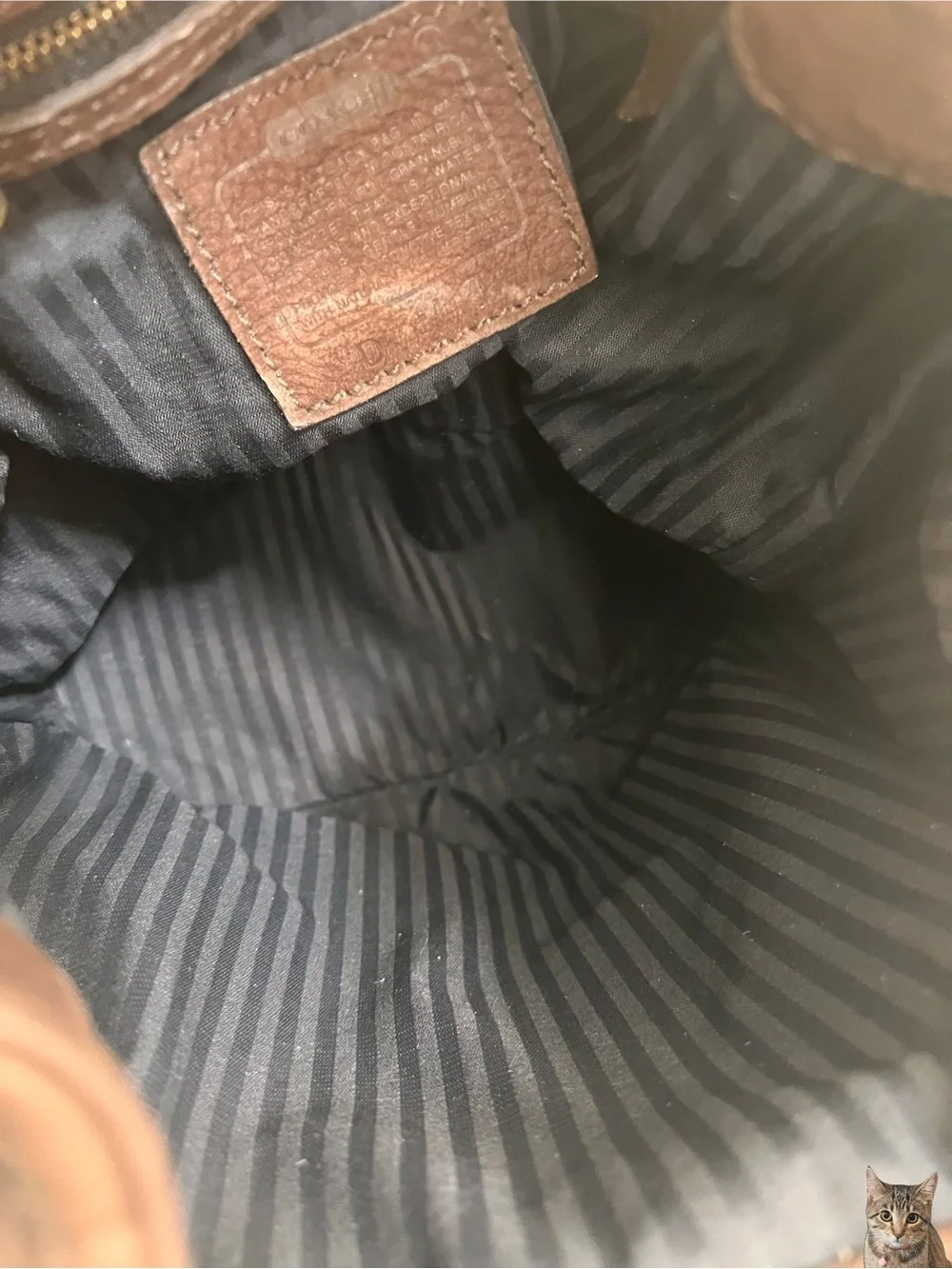 Vintage Coach Pocket Drawstring Nubuck Chocolate 4956